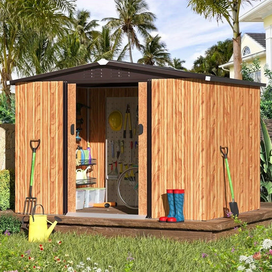 Outdoor Storage Shed With Sliding Door Steel Construction