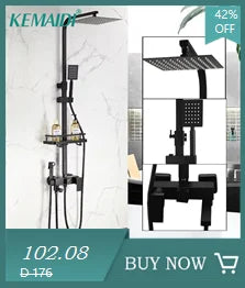 KEMAIDI Rectangular Marble Ceramic Vessel Sink With Faucet Set