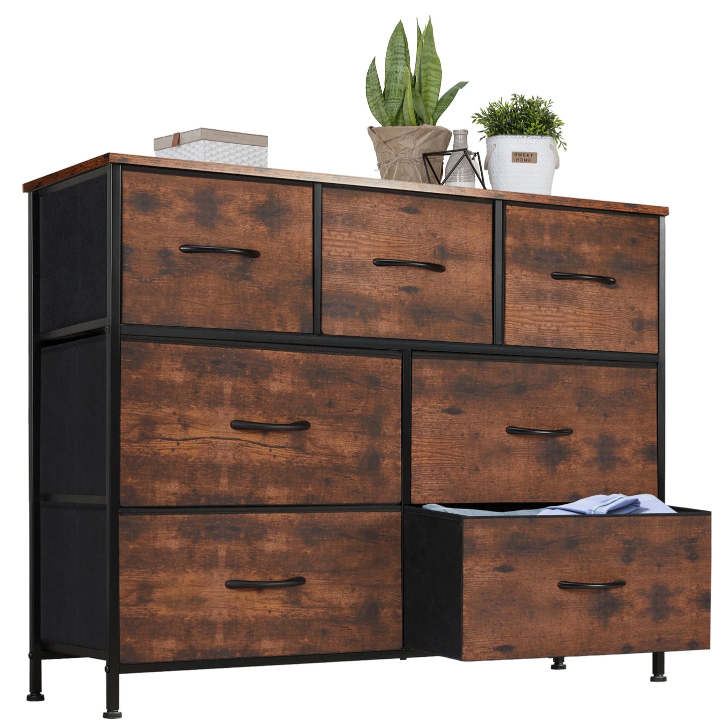 JHK Dresser With Seven Fabric Drawers Closet Organizer