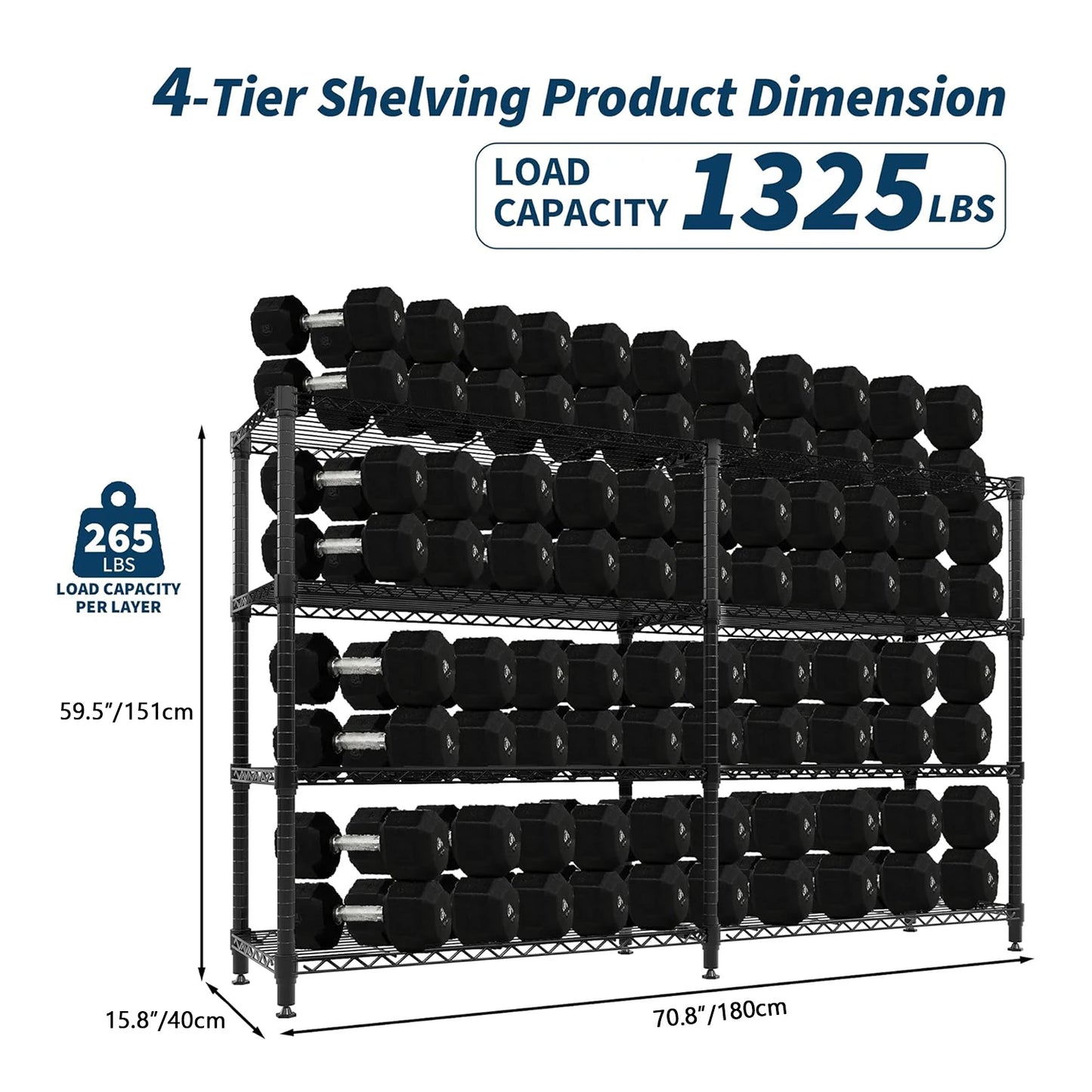 TWISTER.CK Heavy Duty 5-Tier Metal Shelving Unit For Kitchen