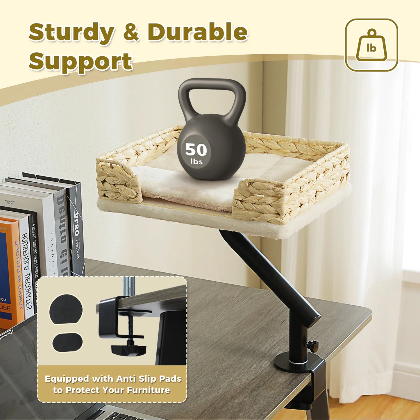 PAWZ Road Cat Desk Bed 360 Degree Rotatable Stand For Indoor Cats