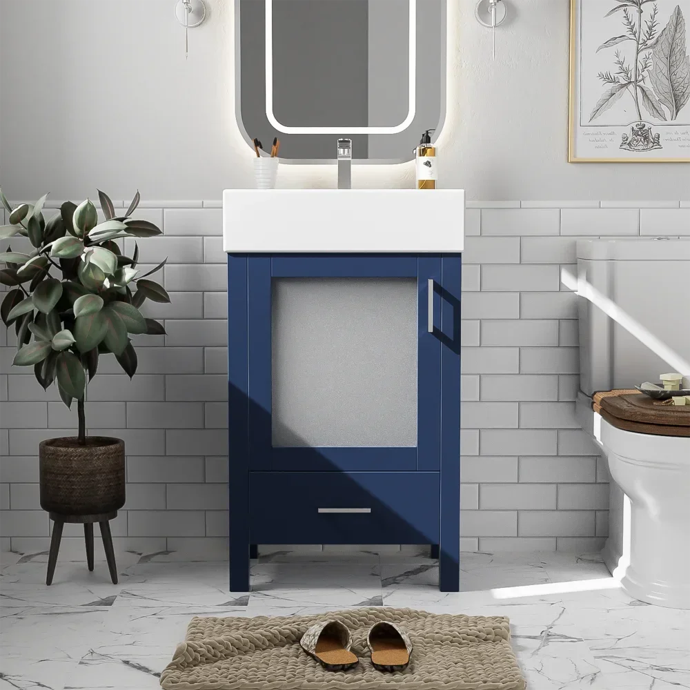 LWO Bathroom Vanity With Ceramic Sink And Ample Storage