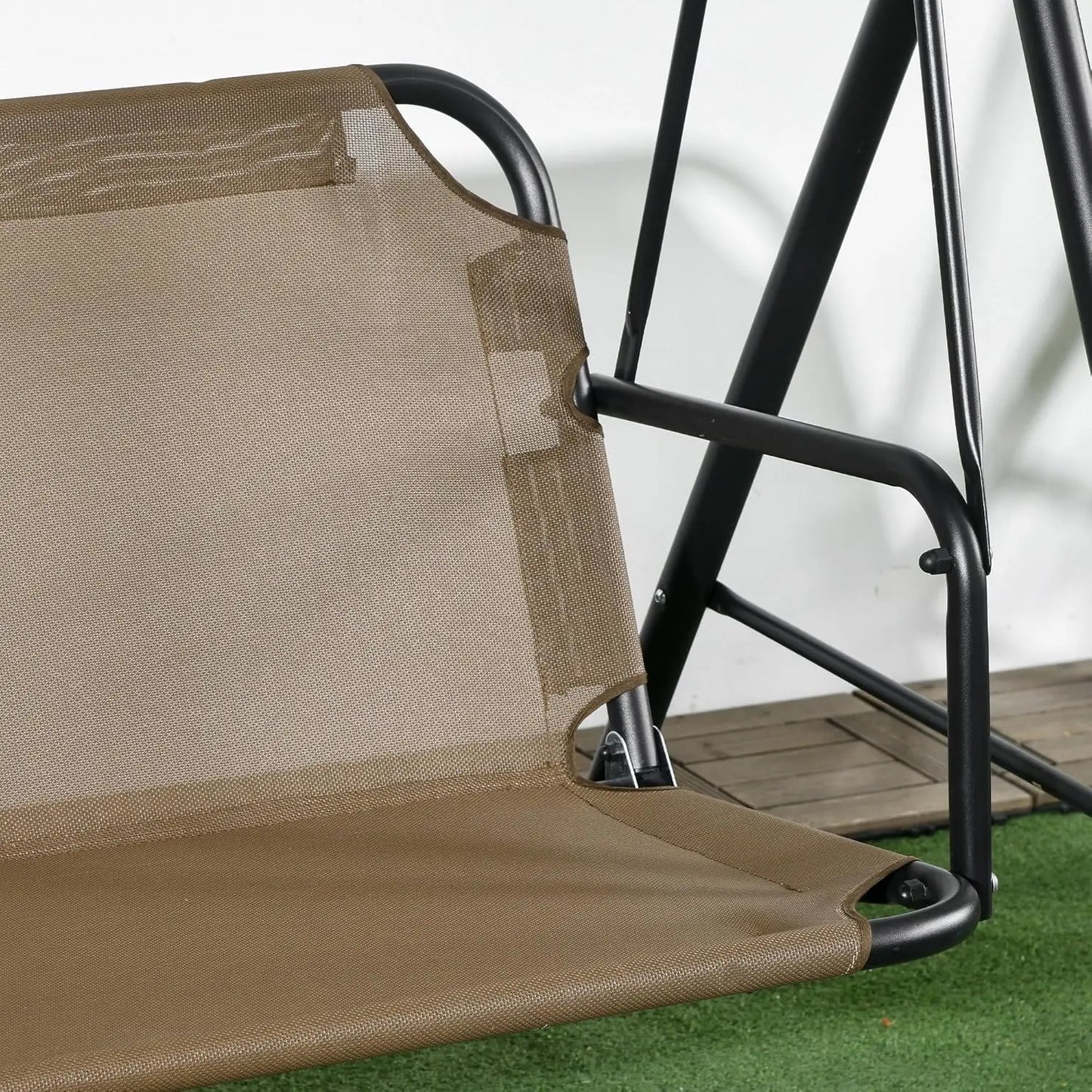 3-Person Porch Swing With Stand For Outdoor Patio With Canopy
