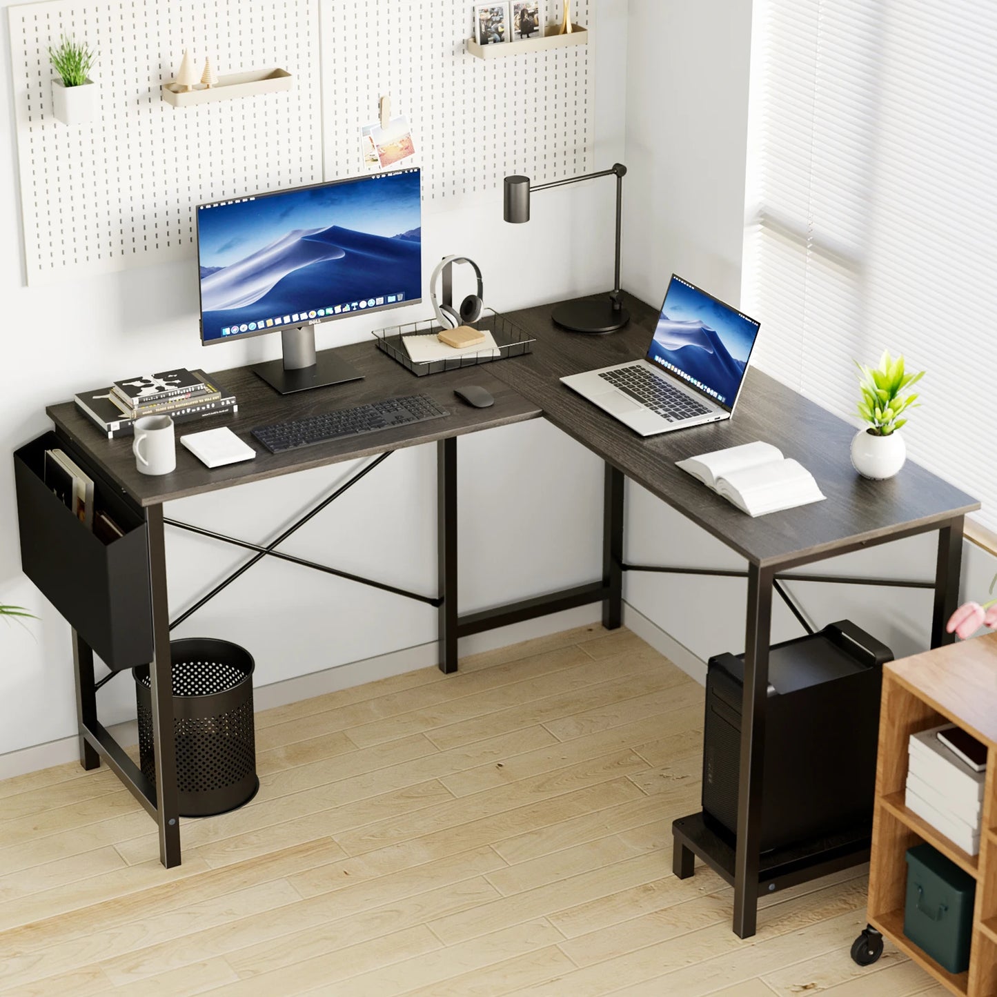 JHK Gaming Corner L Shaped Computer Desk With Storage