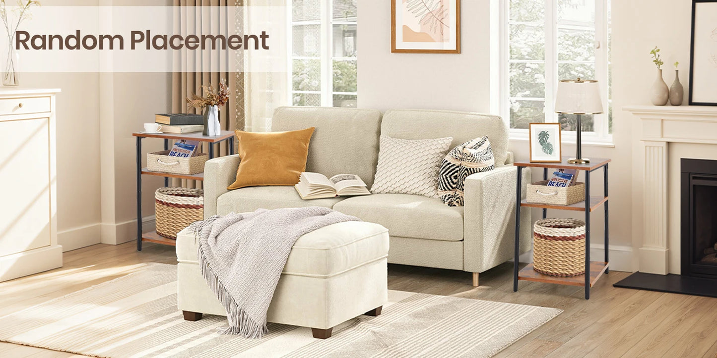 JHK 2/3-Tier End Table and Side Tables With Adjustable Feet