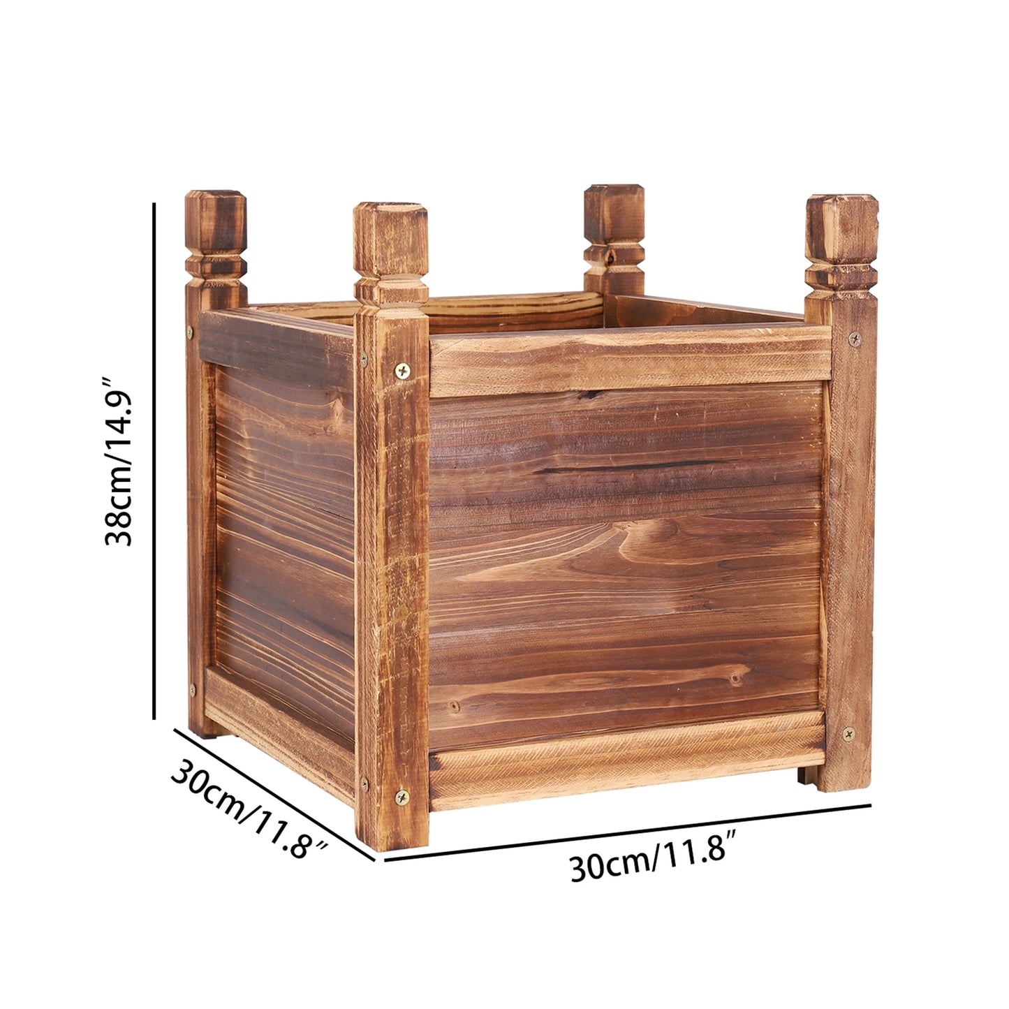 Wooden Raised Flower Bed Planter for Indoor and Outdoor Garden