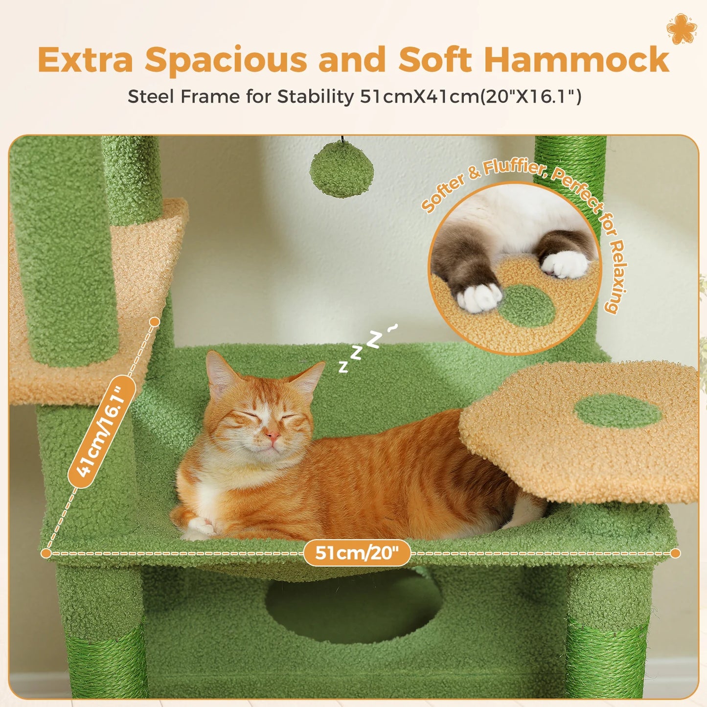 PEQULTI Multi Level Cat Tree Tower With Scratching Posts Hammock