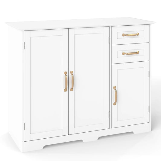HOMASIS Sideboard Buffet Cabinet Modern Kitchen Storage Organizer With Drawers