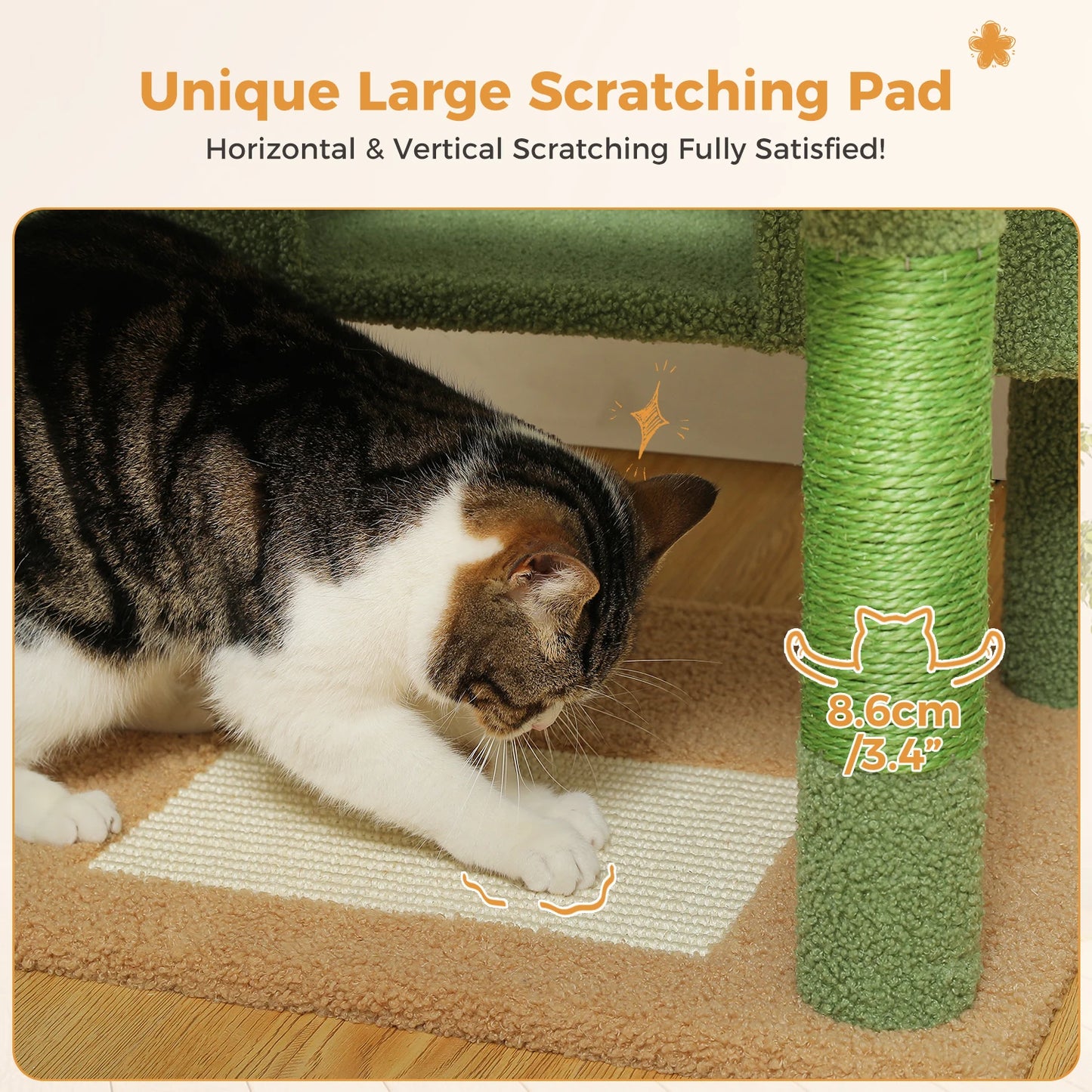 PEQULTI Multi Level Cat Tree Tower With Scratching Posts Hammock