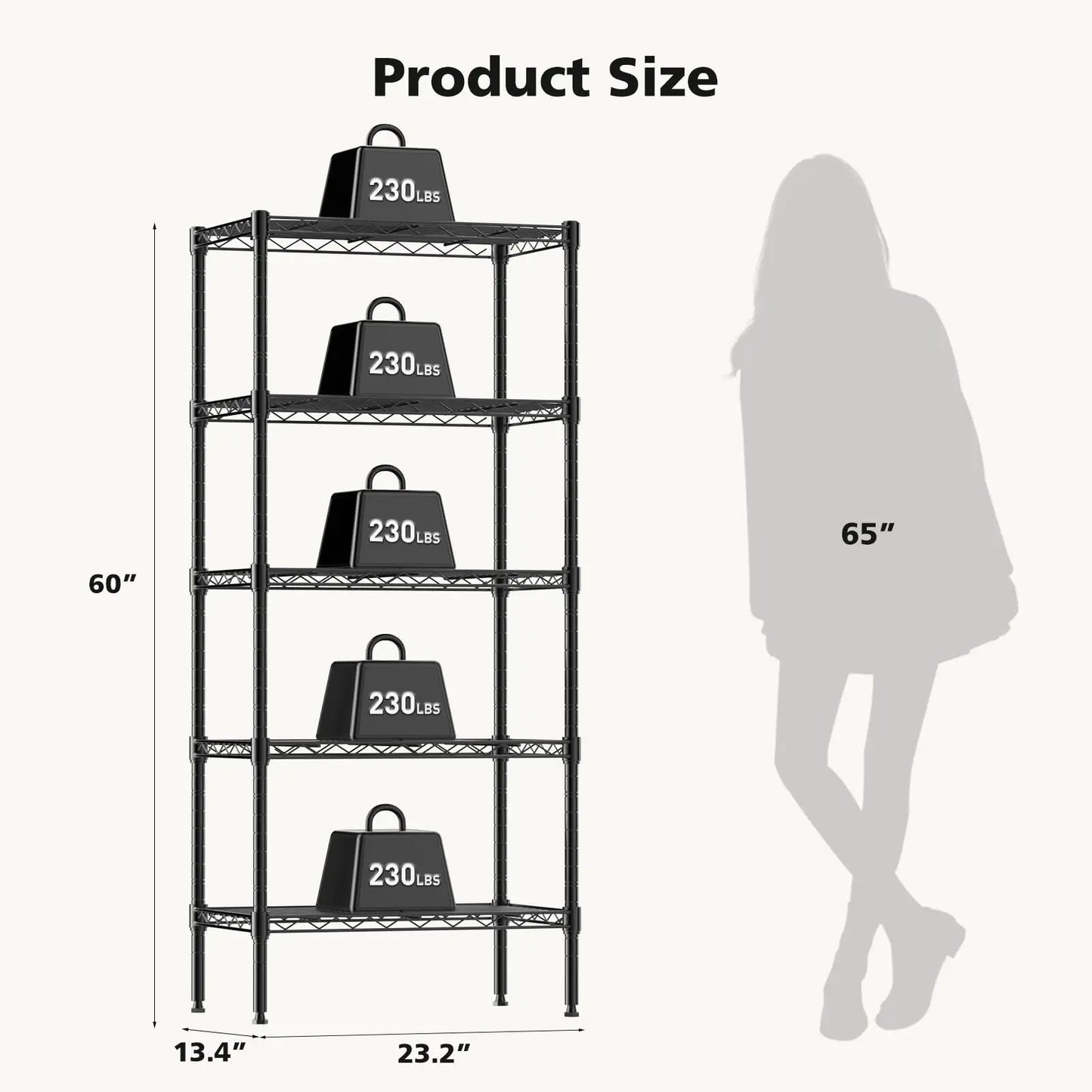 JHK Heavy Duty 3 Tier Metal Wire Storage Shelves Adjustable