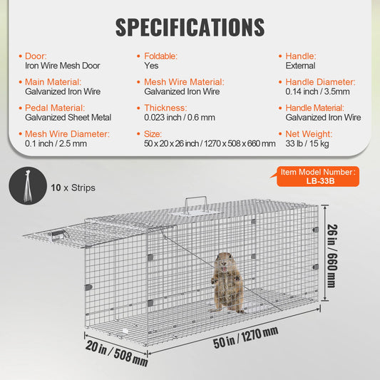 SucceBuy Humane Live Animal Cage Trap For Rodents And Cats