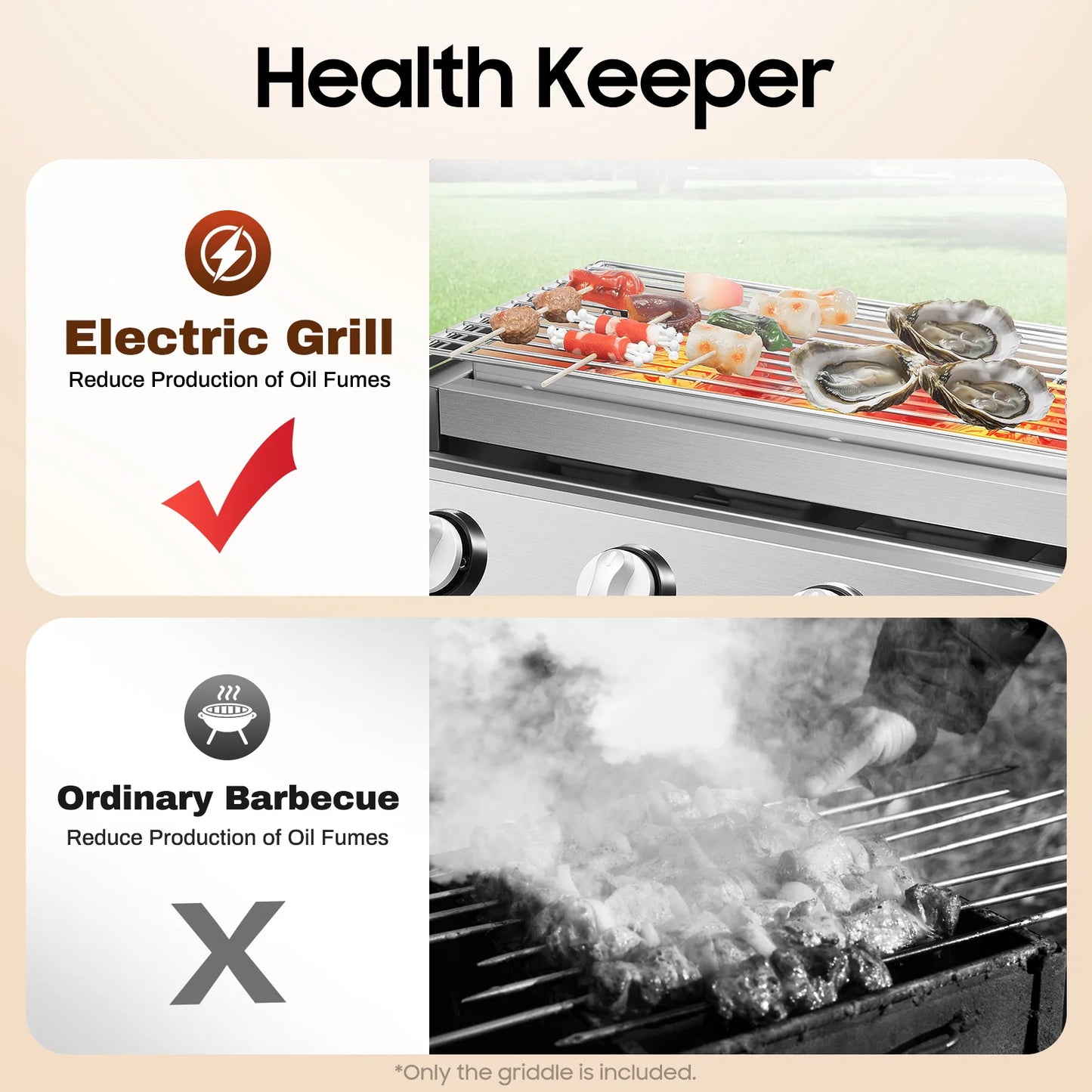 Portable Four Burner Propane Grill Smokeless Removable Outdoor Barbecue