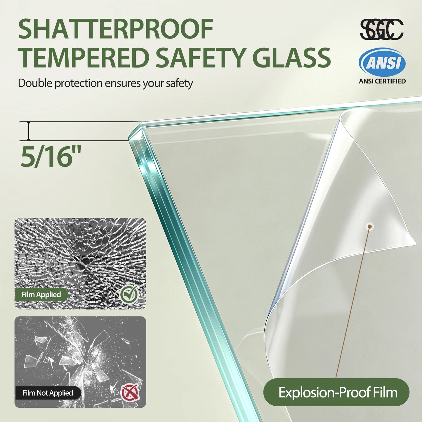 Sh.Kl Frameless Sliding Shower Door With 8mm Tempered Glass