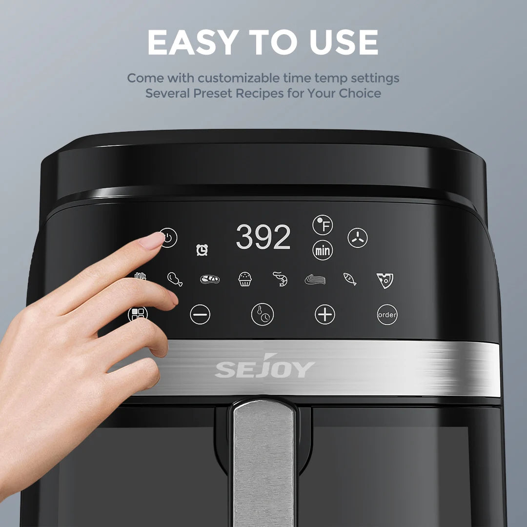 SEJOY Air Fryer Oven 8-in-1 Oilless Cooker Roast Bake Dehydrate Keep Warm