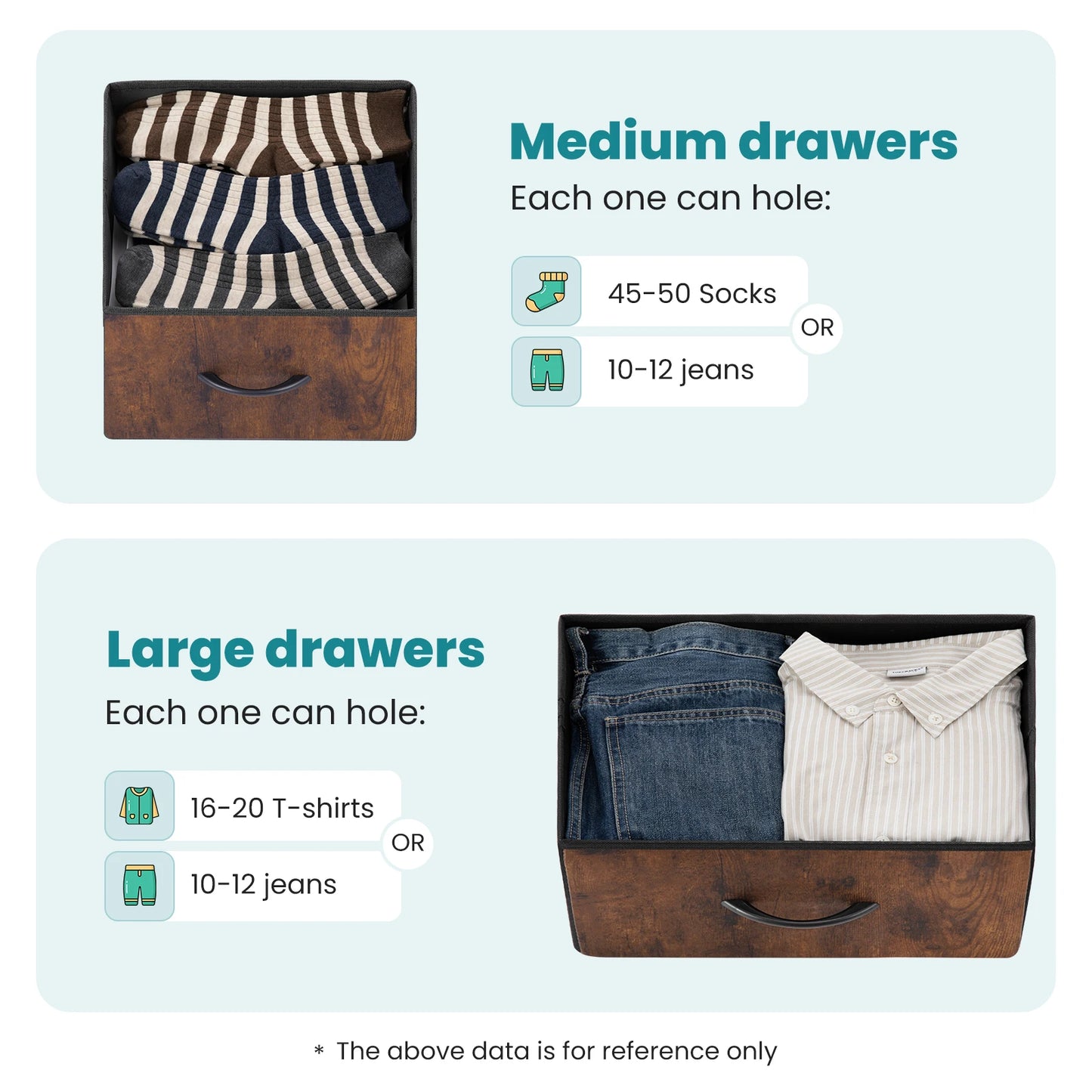 JHK Dresser With Seven Fabric Drawers Closet Organizer