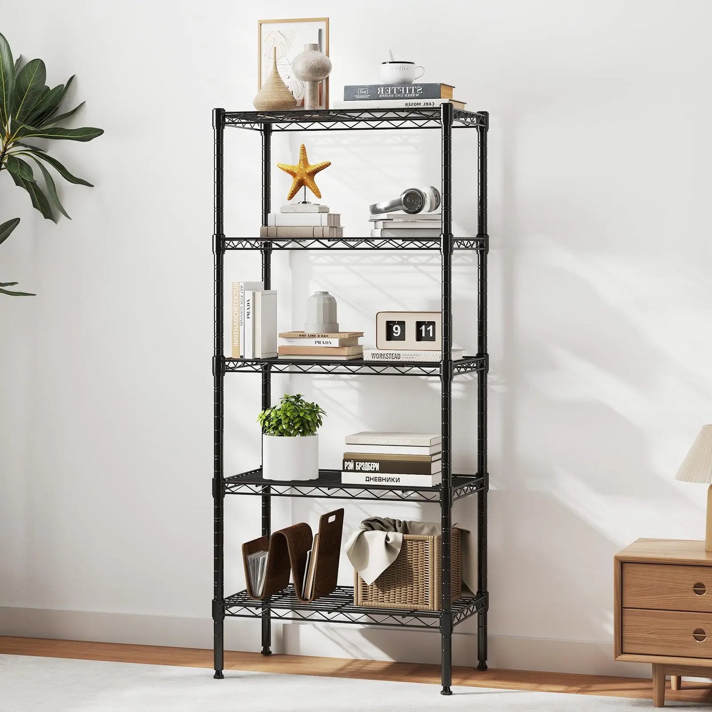 JHK Heavy Duty 3 Tier Metal Wire Storage Shelves Adjustable
