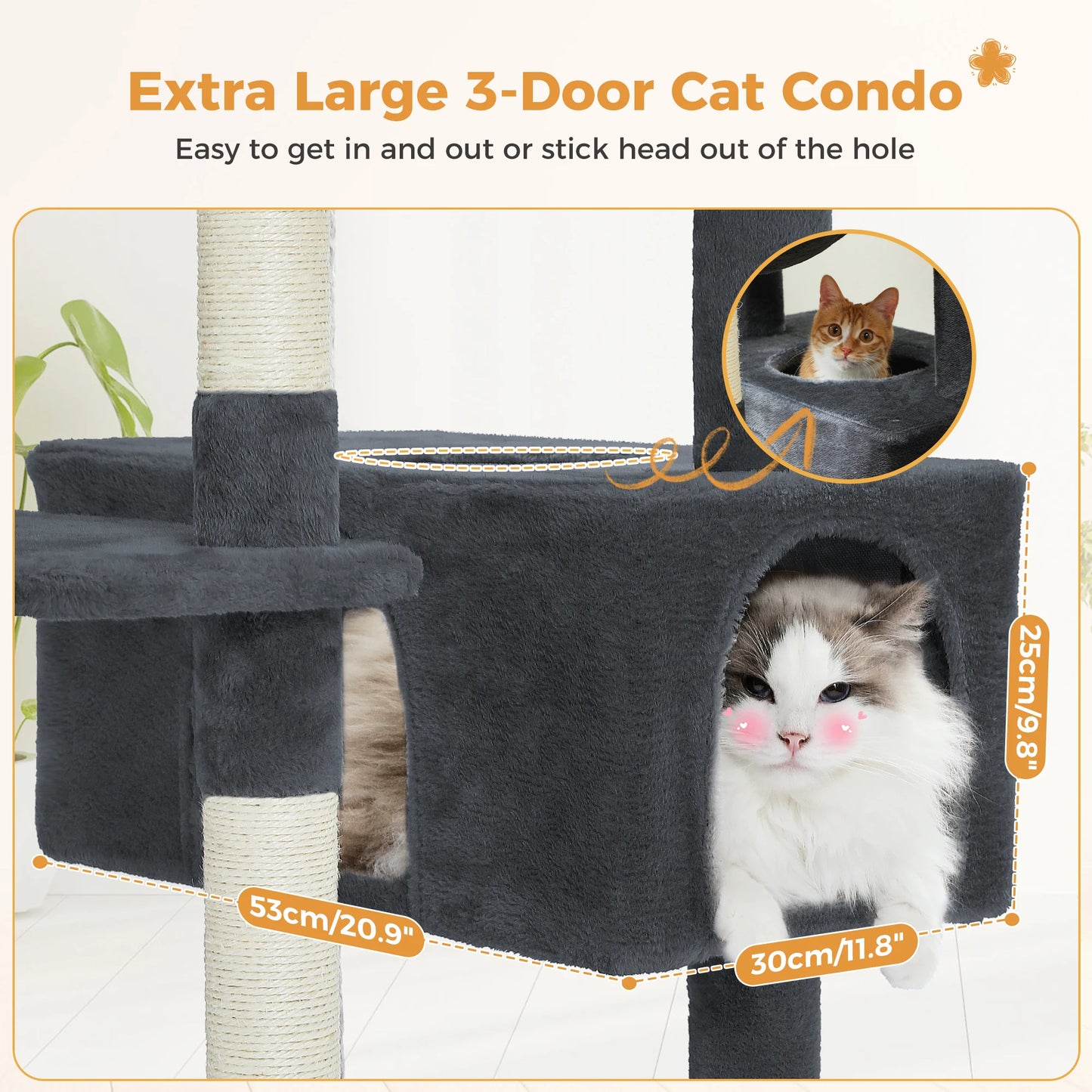 PEQULTI Multi Level Cat Tree Tower With Scratching Posts Hammock