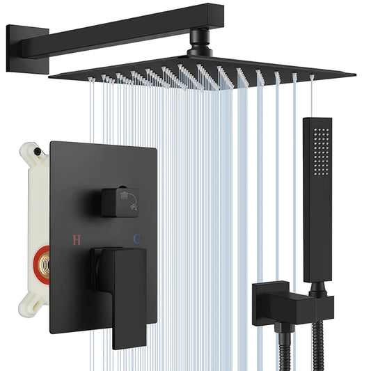 Quyanre Concealed In Wall Shower System With Rainfall Faucet