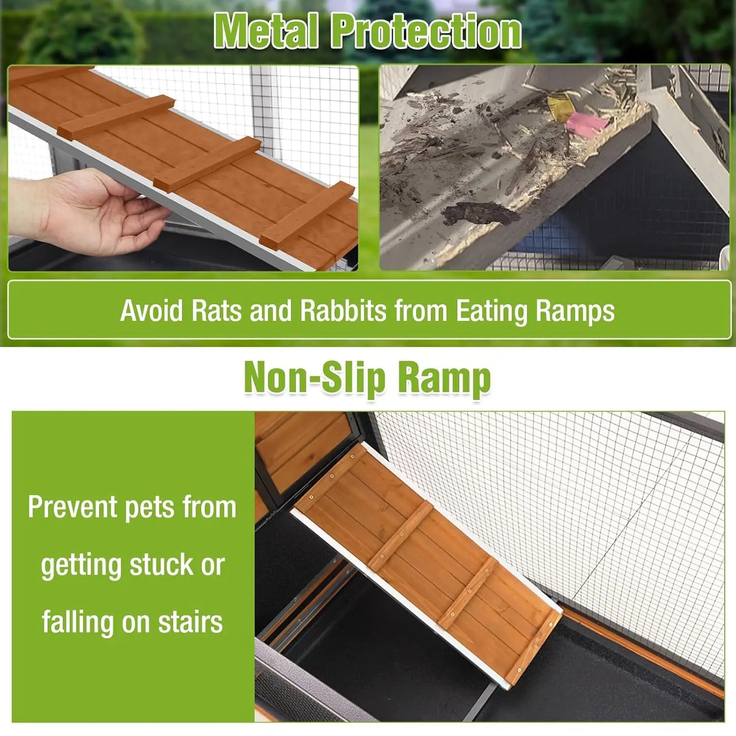Two-Story Chew-Proof Metal Rabbit Hutch for Indoor Outdoor Use