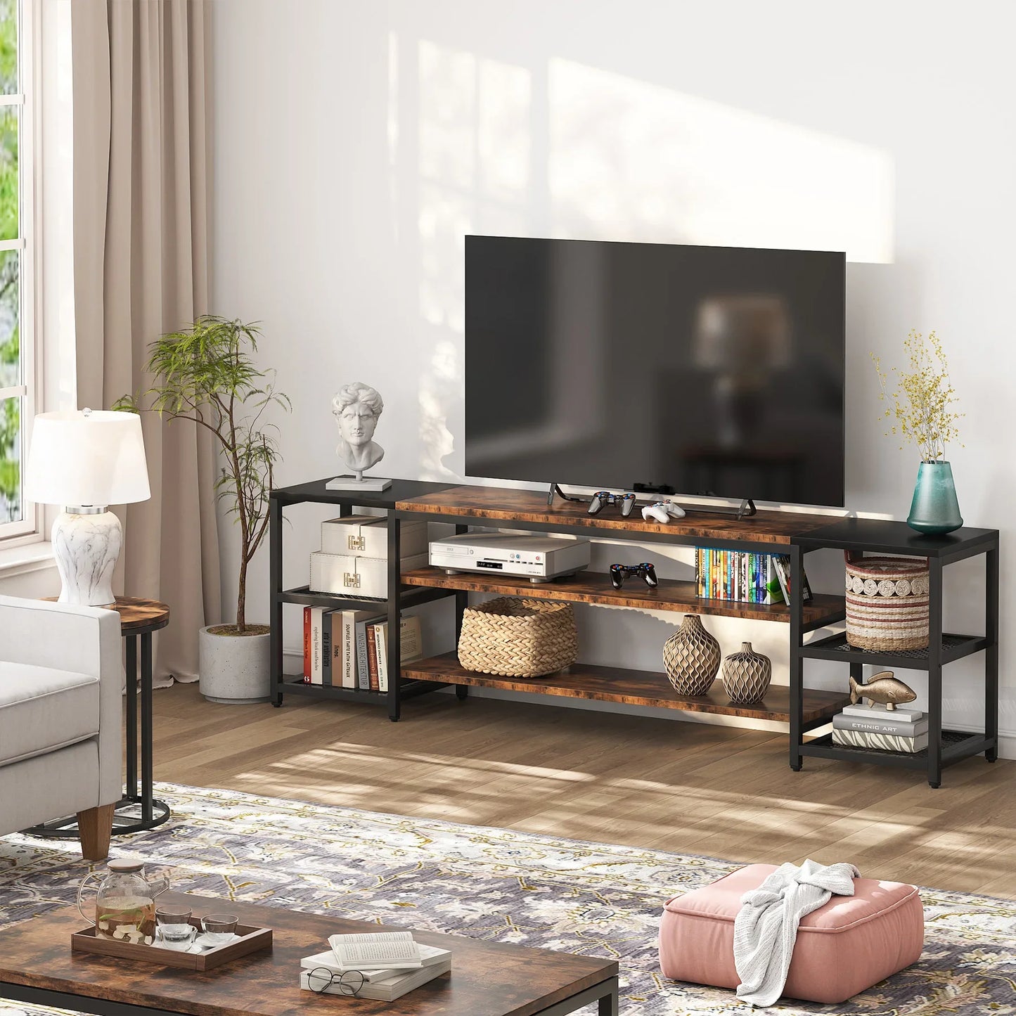 Tribesigns TV Stand Three Tier Entertainment Center Console