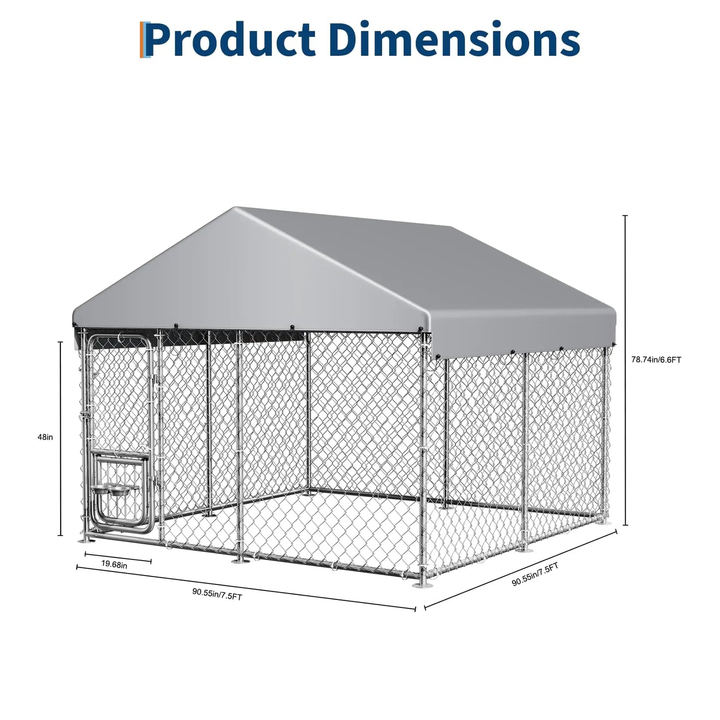 DishyKooker Heavy Duty Outdoor Dog Kennel With Roof And LockingDoor