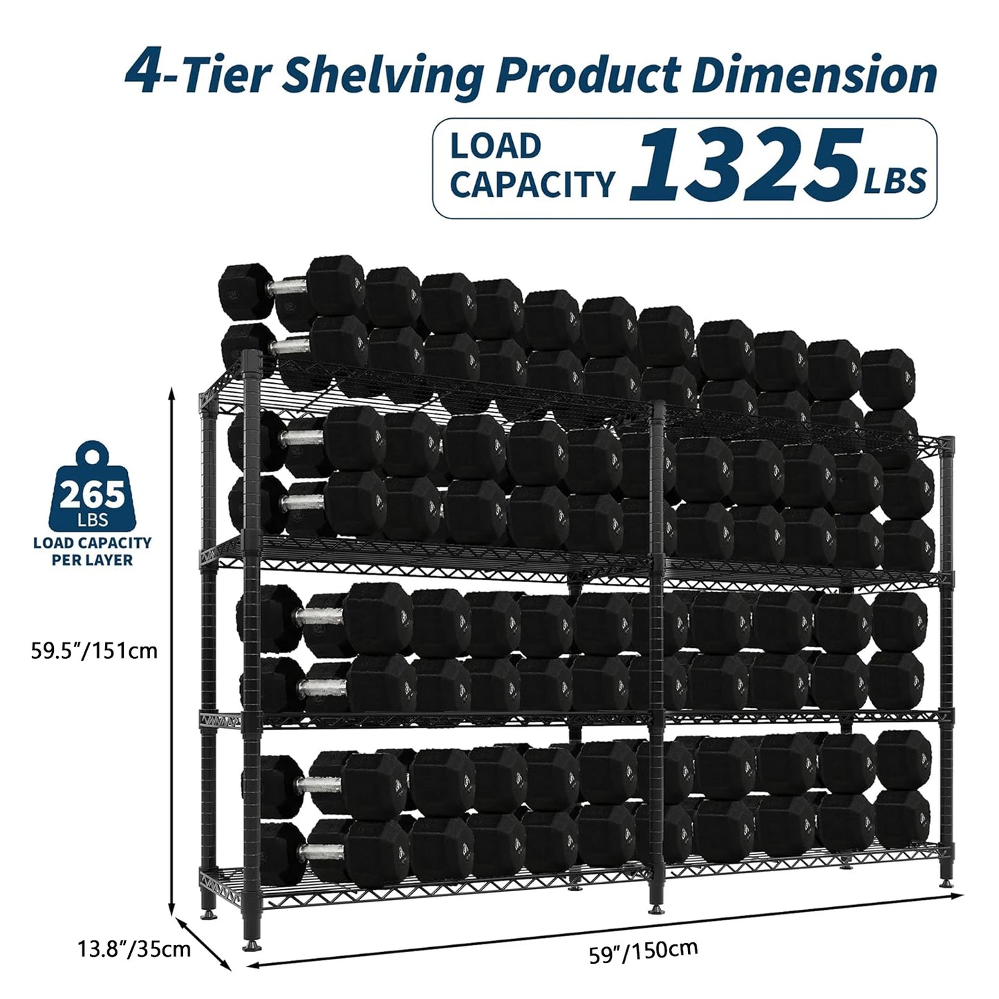 TWISTER.CK Heavy Duty 5-Tier Metal Shelving Unit For Kitchen