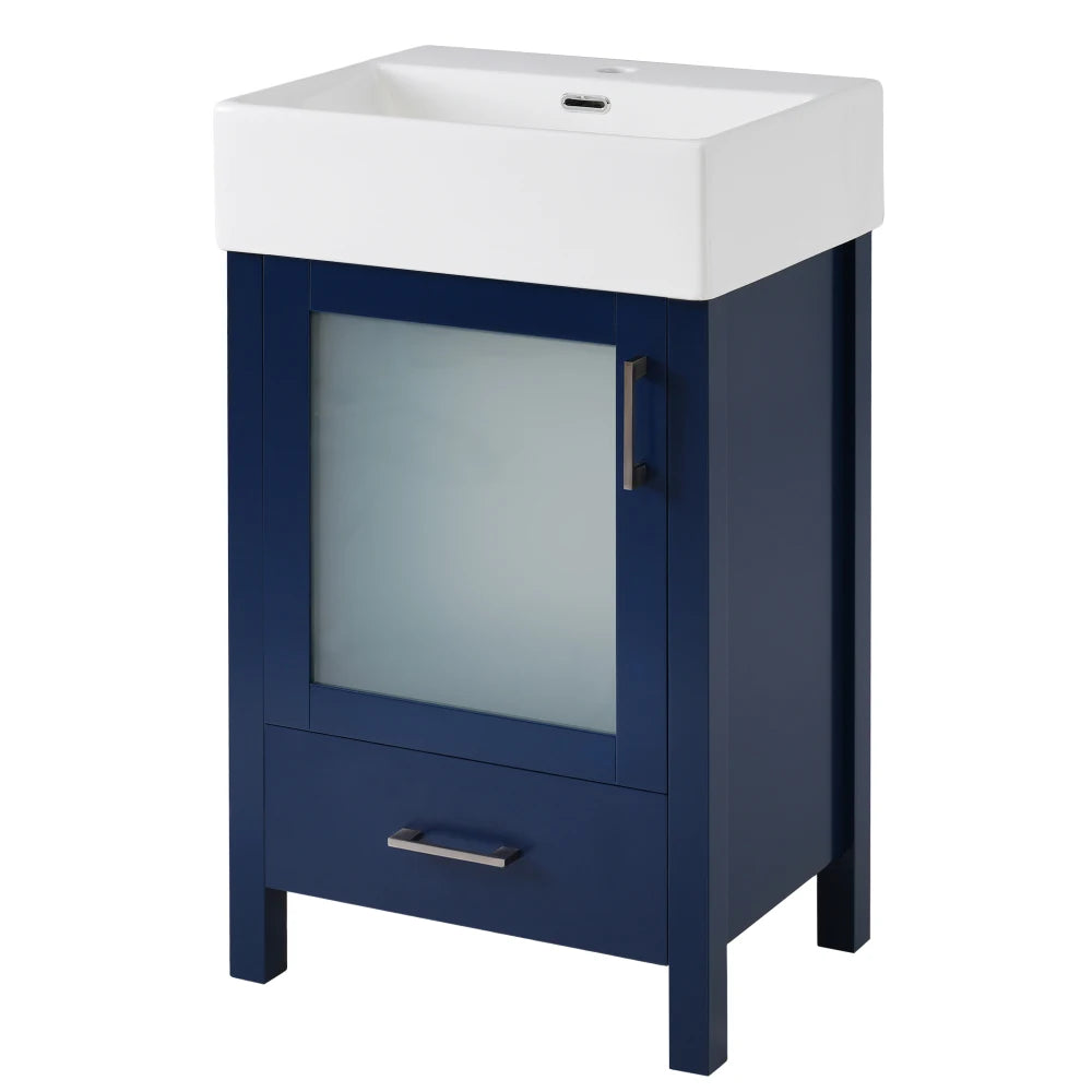LWO Bathroom Vanity With Ceramic Sink And Ample Storage