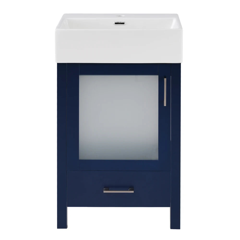 LWO Bathroom Vanity With Ceramic Sink And Ample Storage