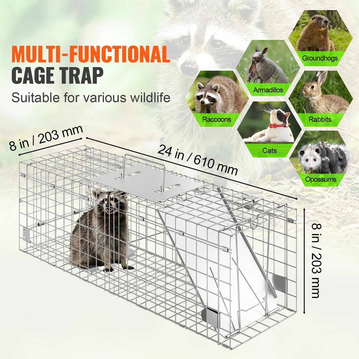 SucceBuy Humane Live Animal Cage Trap For Rodents And Cats