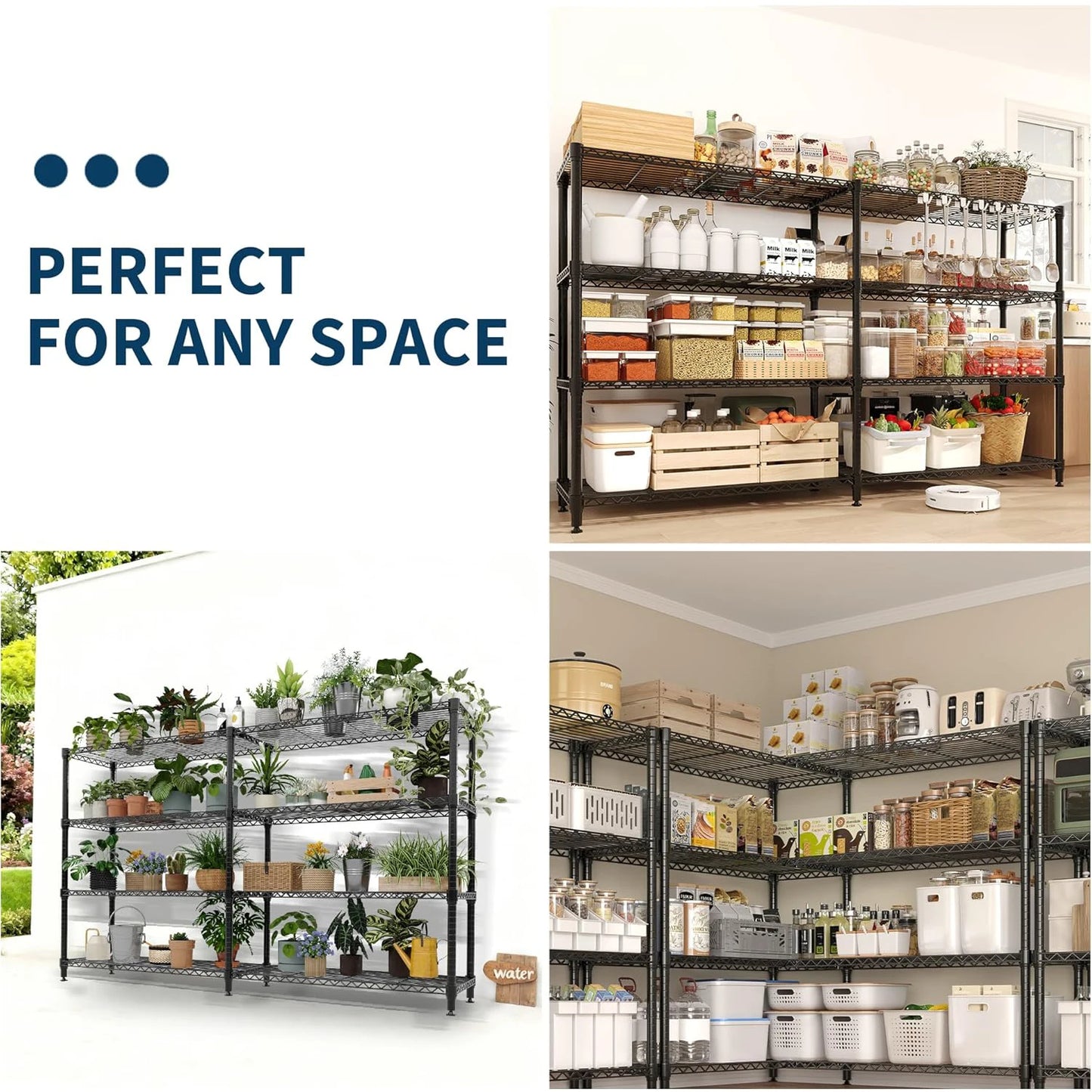 TWISTER.CK Heavy Duty 5-Tier Metal Shelving Unit For Kitchen