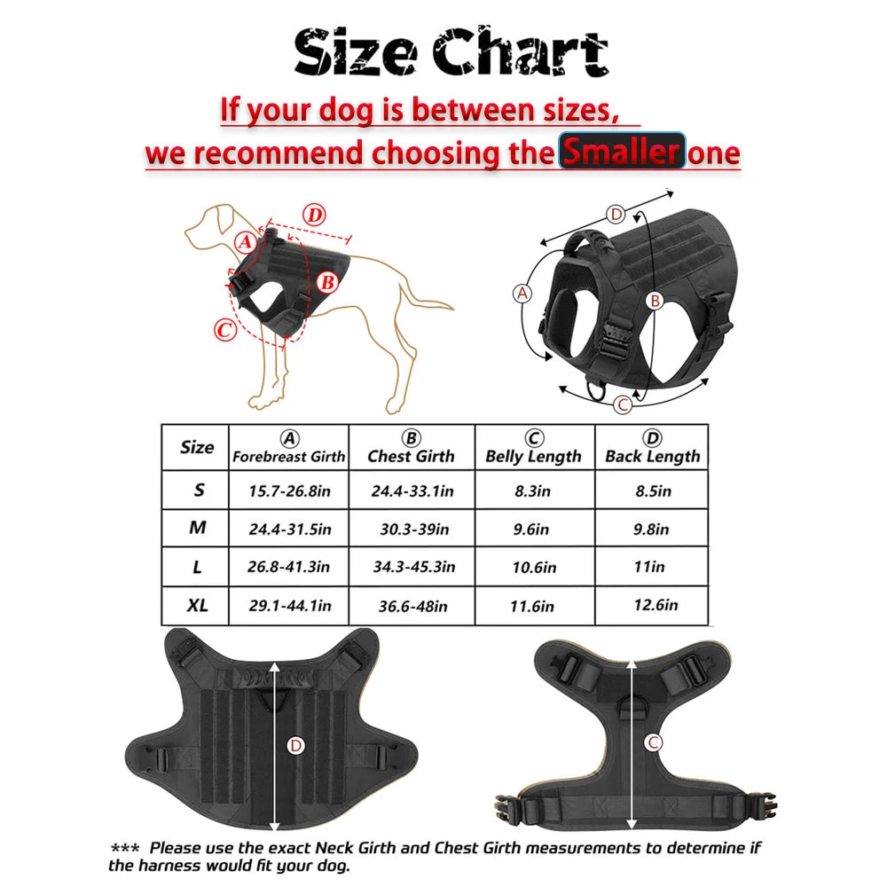 PETRAVEL Tactical Dog Harness Leash Set For Training And Walking