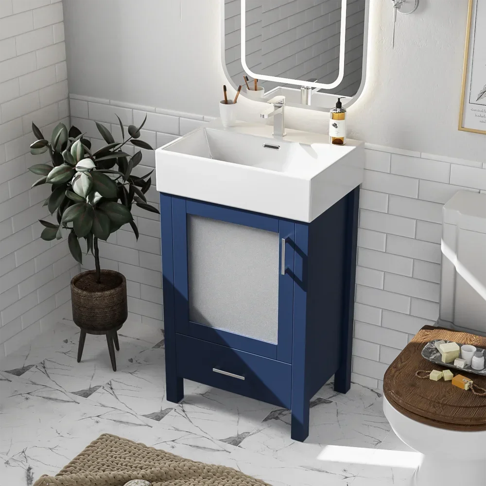 LWO Bathroom Vanity With Ceramic Sink And Ample Storage
