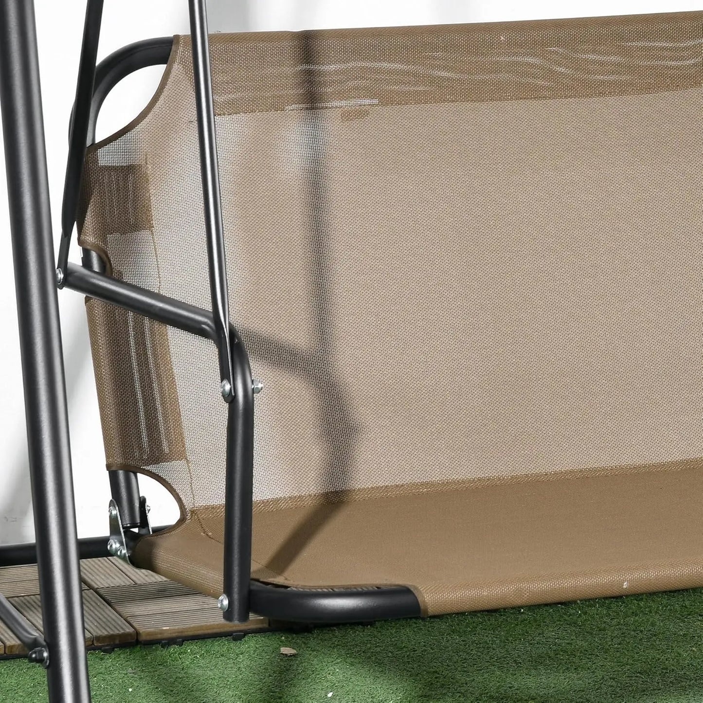3-Person Porch Swing With Stand For Outdoor Patio With Canopy