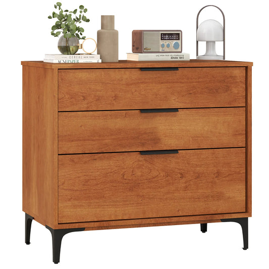 Homasis 3-Drawer Dresser With Metal Support Legs And Anti-Tipping Kit
