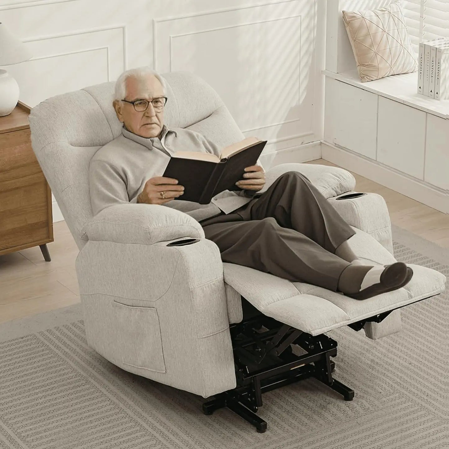 Power Lift Recliner Chair With Massage And Heating For Elderly
