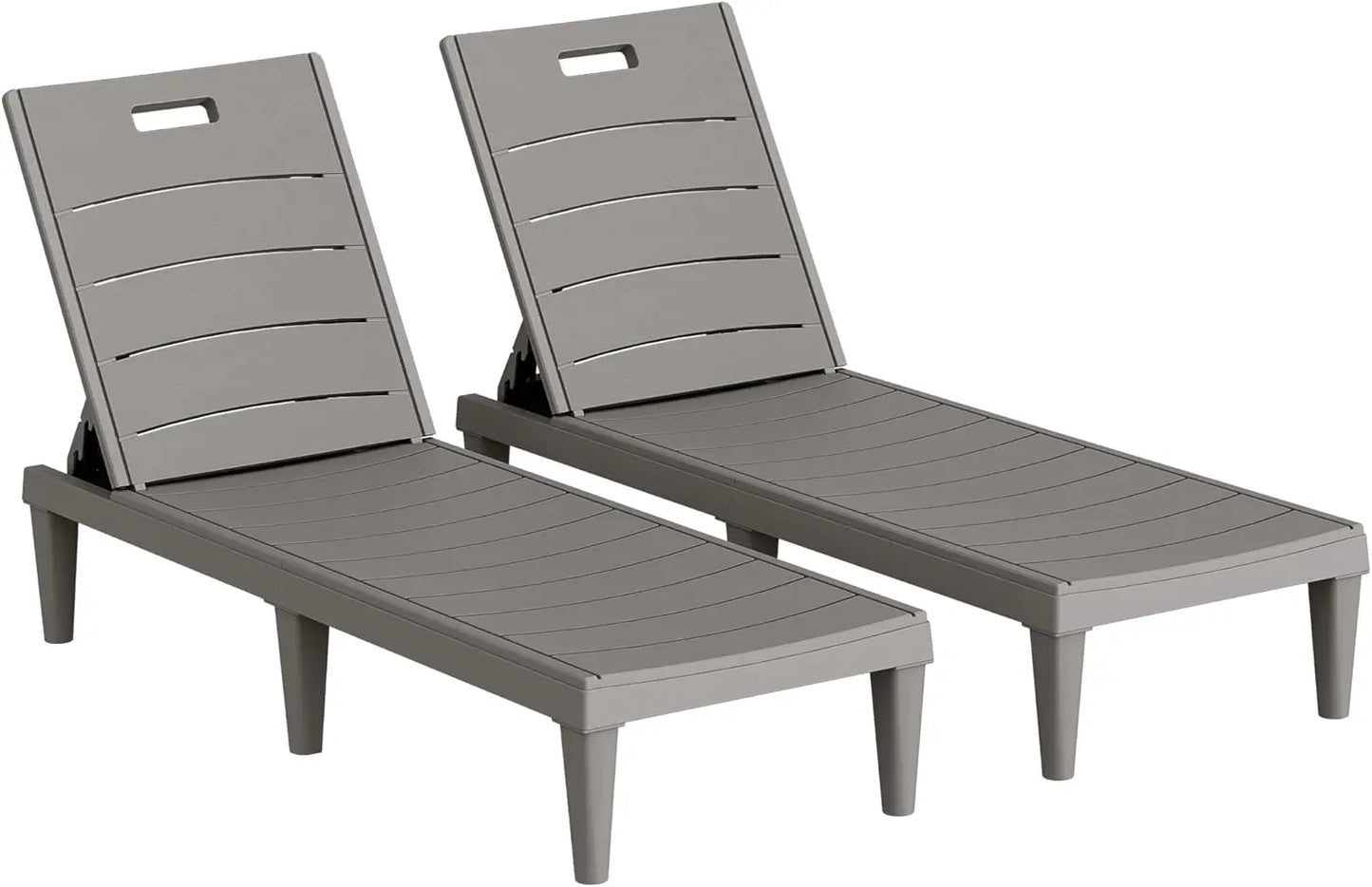 Patio Chaise Lounge Chairs 2 Pack Outdoor Reclining Backrest