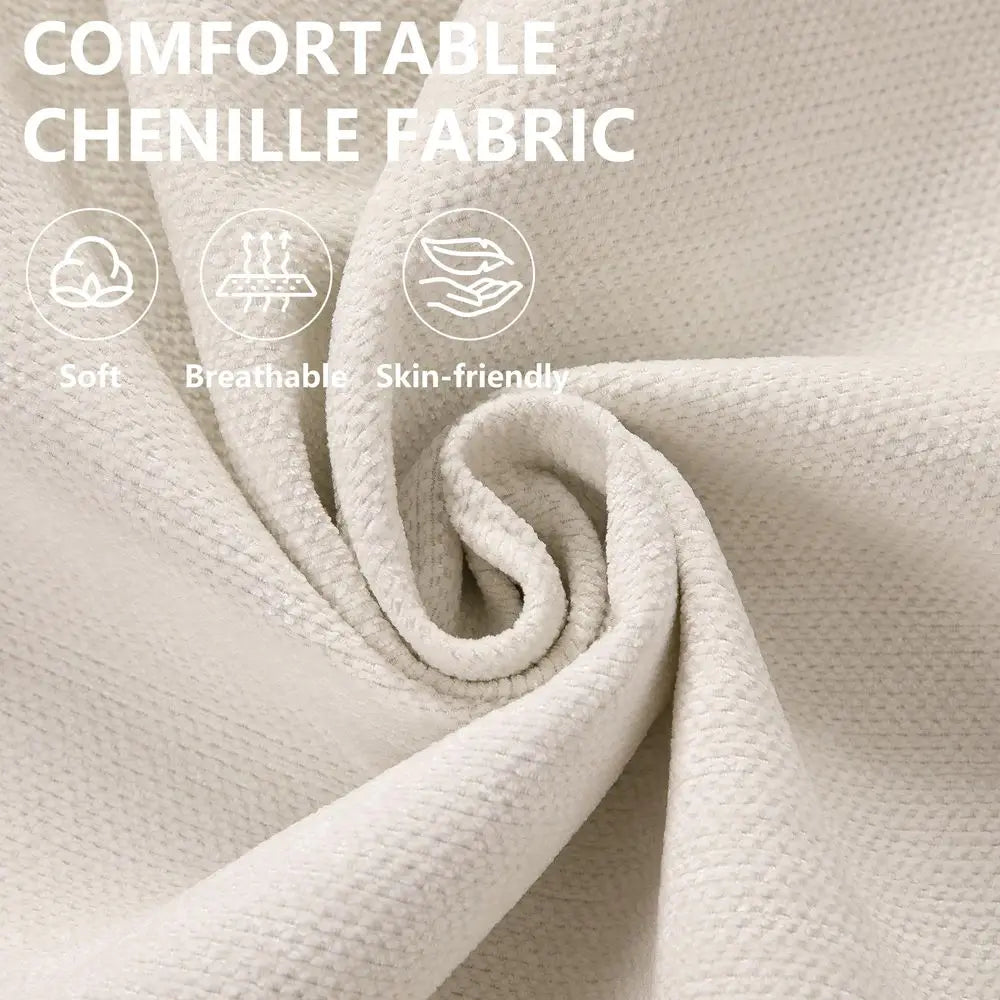 Chenille Chaise Lounge With Ottoman And Sofa Bed For Living Room