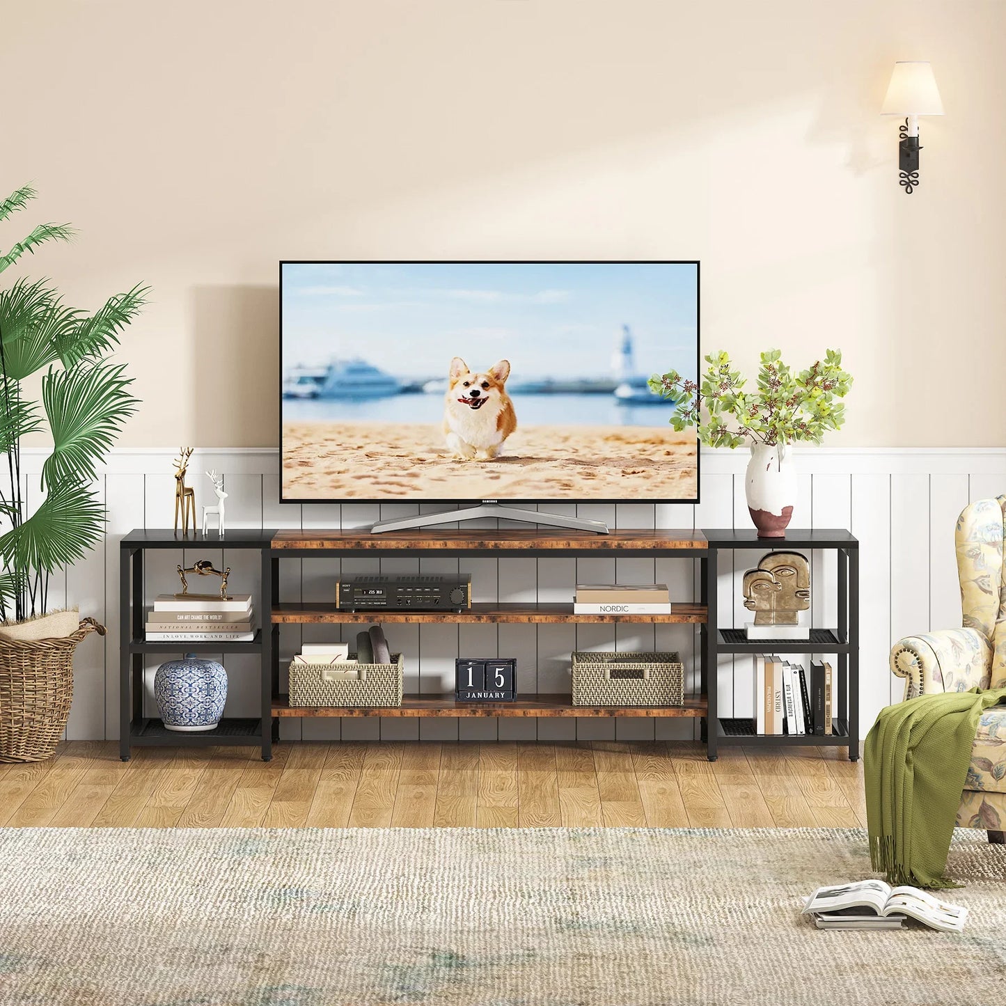 Tribesigns TV Stand Three Tier Entertainment Center Console