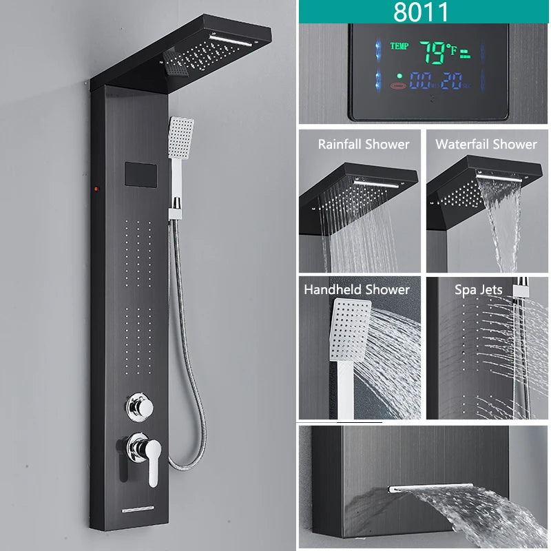 Wanmivezlo LED Shower Panel With Rainfall Jets And Massage
