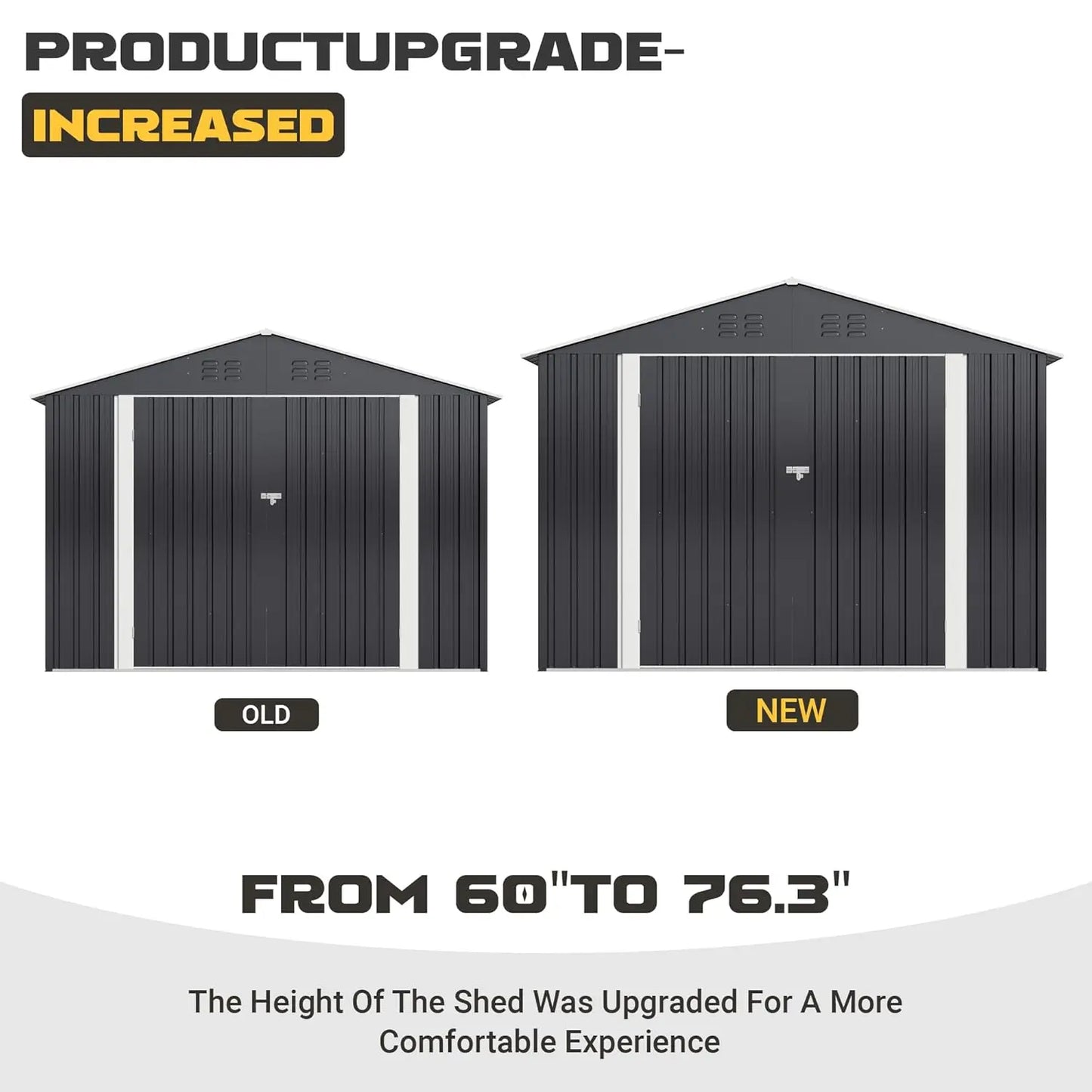 Outdoor Metal Storage Shed With Reinforced Frame For Backyard