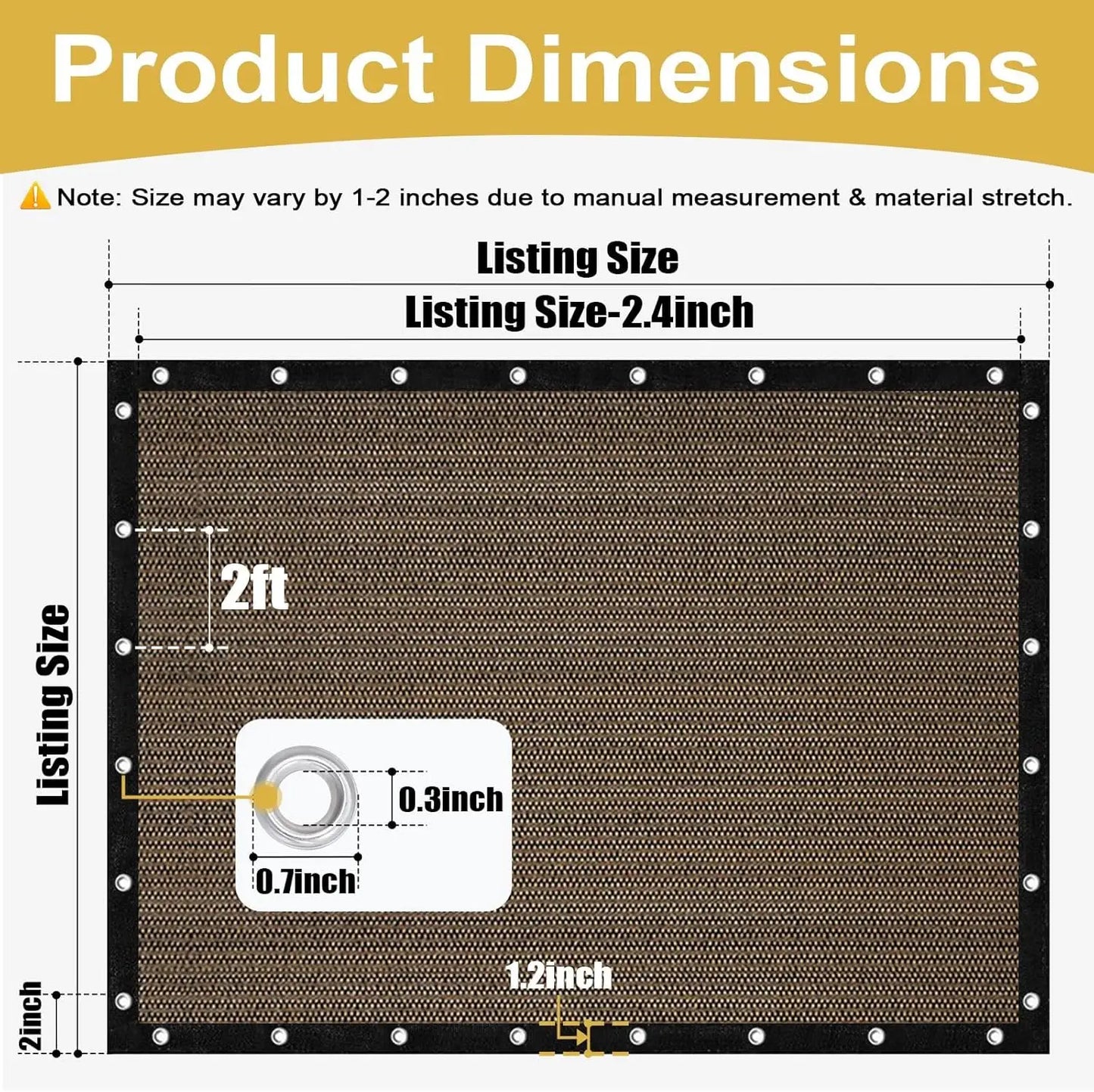 Ninety Percent Shade Cloth With Grommets For Pergola