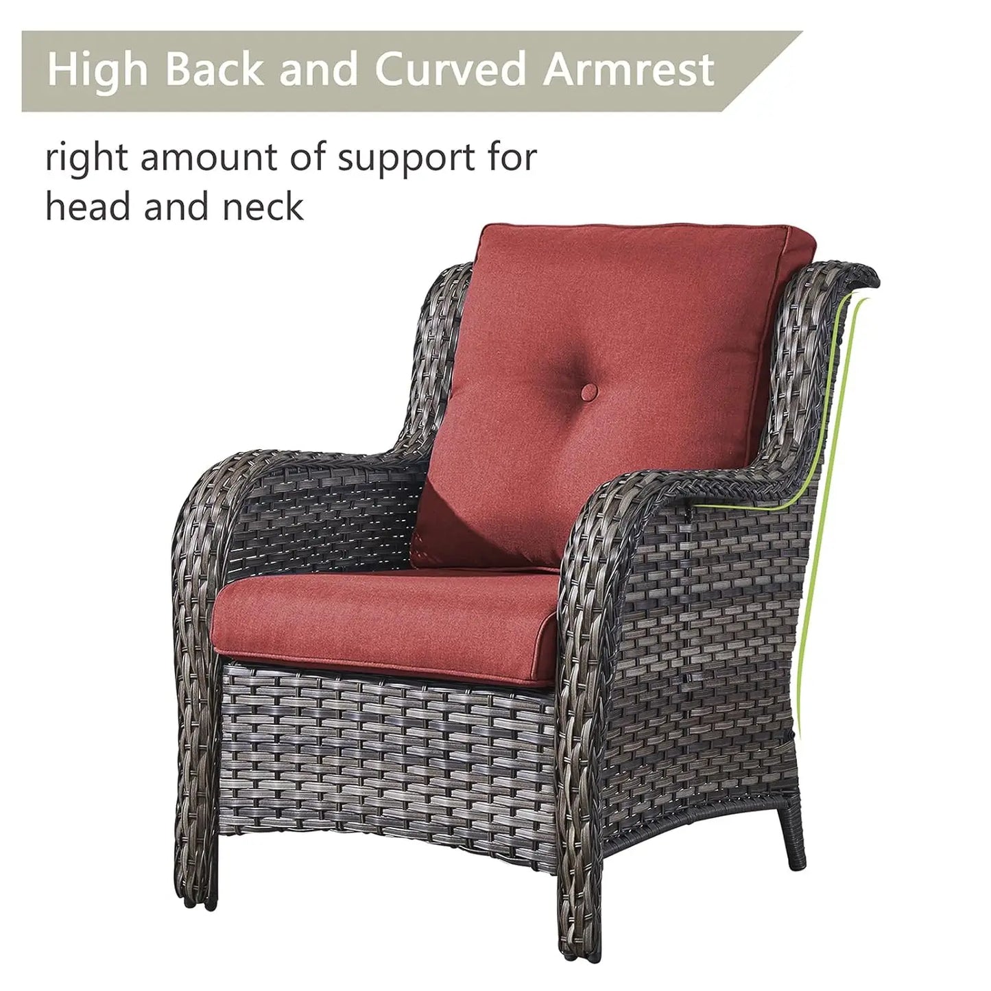 Patio Bistro Set Outdoor Chairs 3-Piece Wicker Rattan Furniture