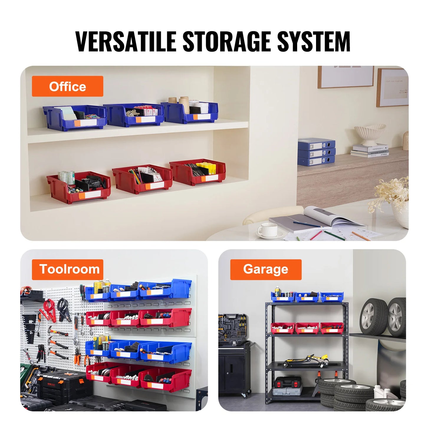 SucceBuy Stackable Garage Storage Bins