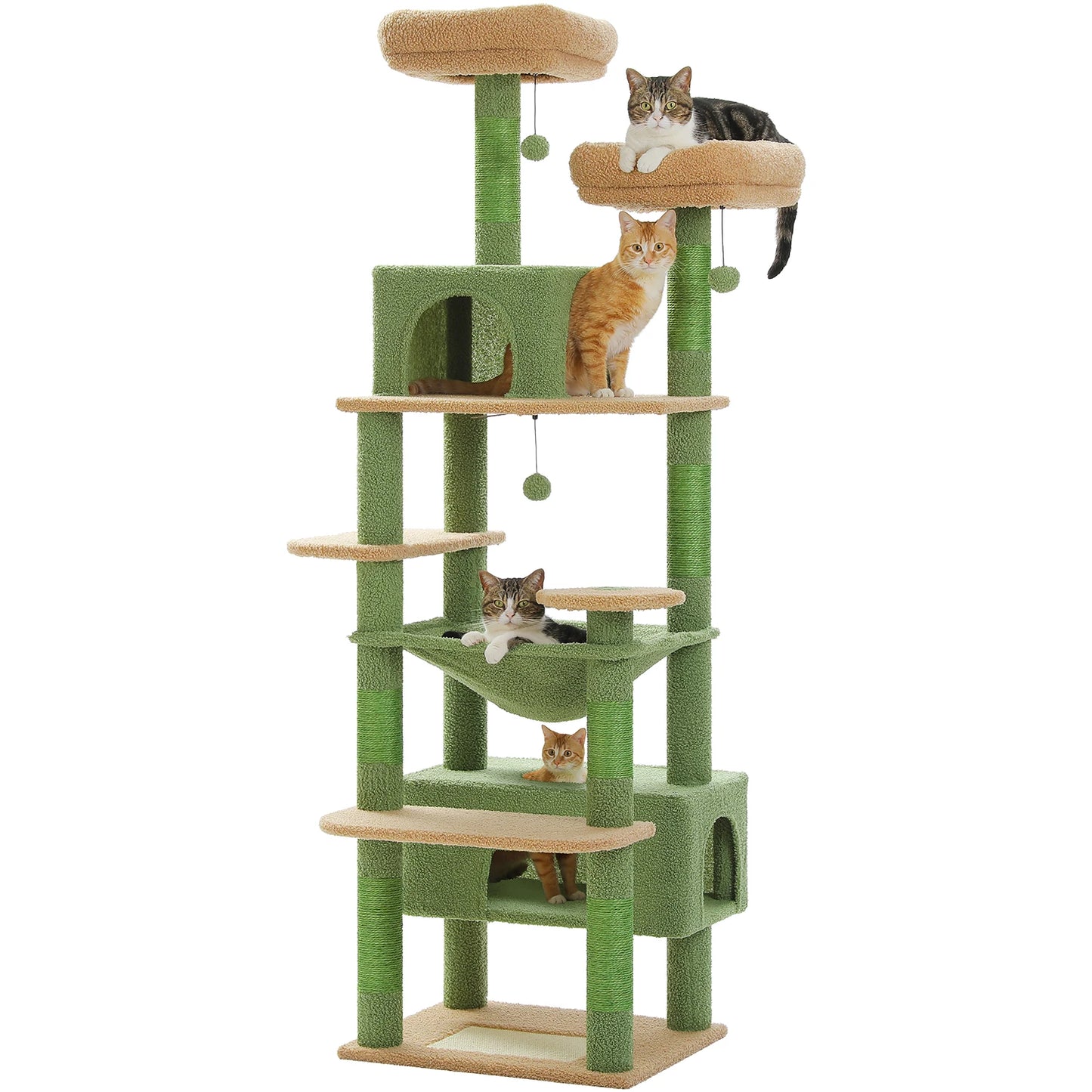 PEQULTI Multi Level Cat Tree Tower With Scratching Posts Hammock