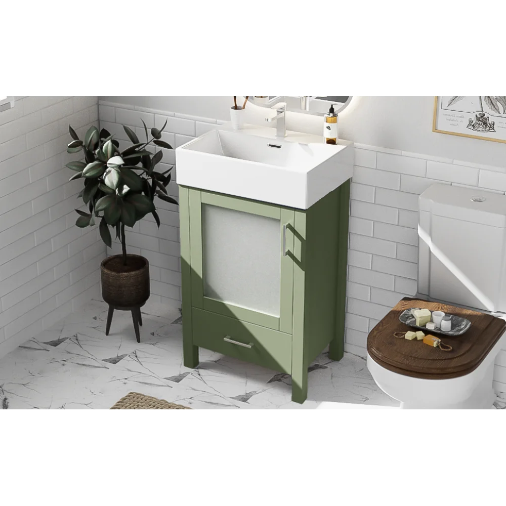 LWO Bathroom Vanity With Ceramic Sink And Ample Storage