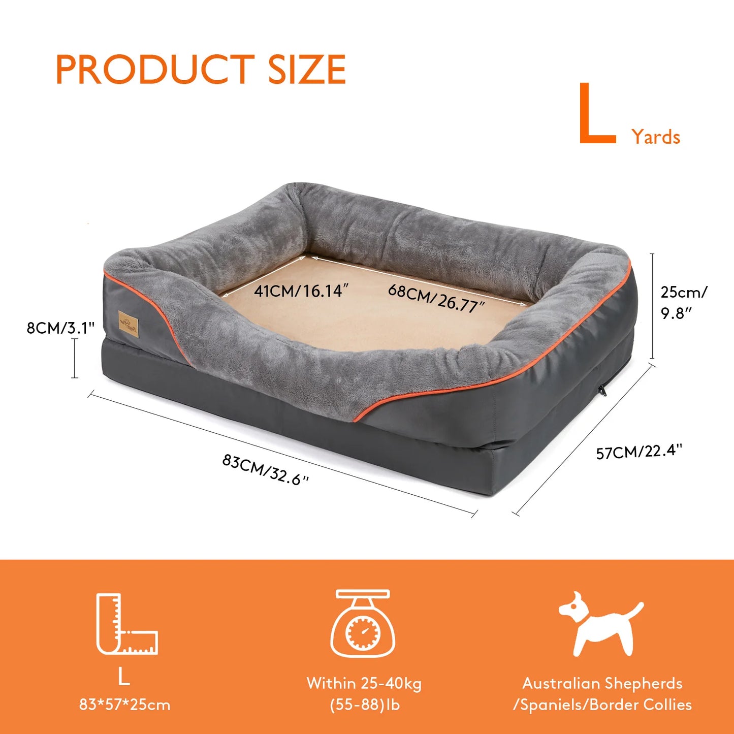 BINGOPAW Anti Allergy Waterproof Dog Bed With Removable Washable Cover