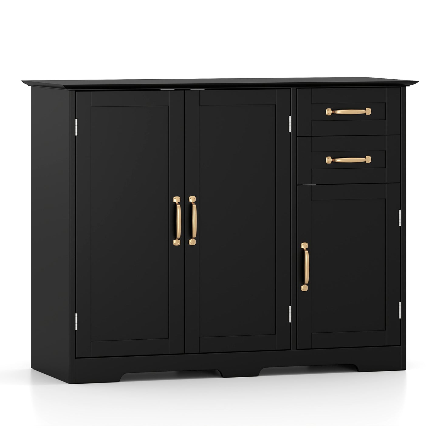 HOMASIS Sideboard Buffet Cabinet Modern Kitchen Storage Organizer With Drawers