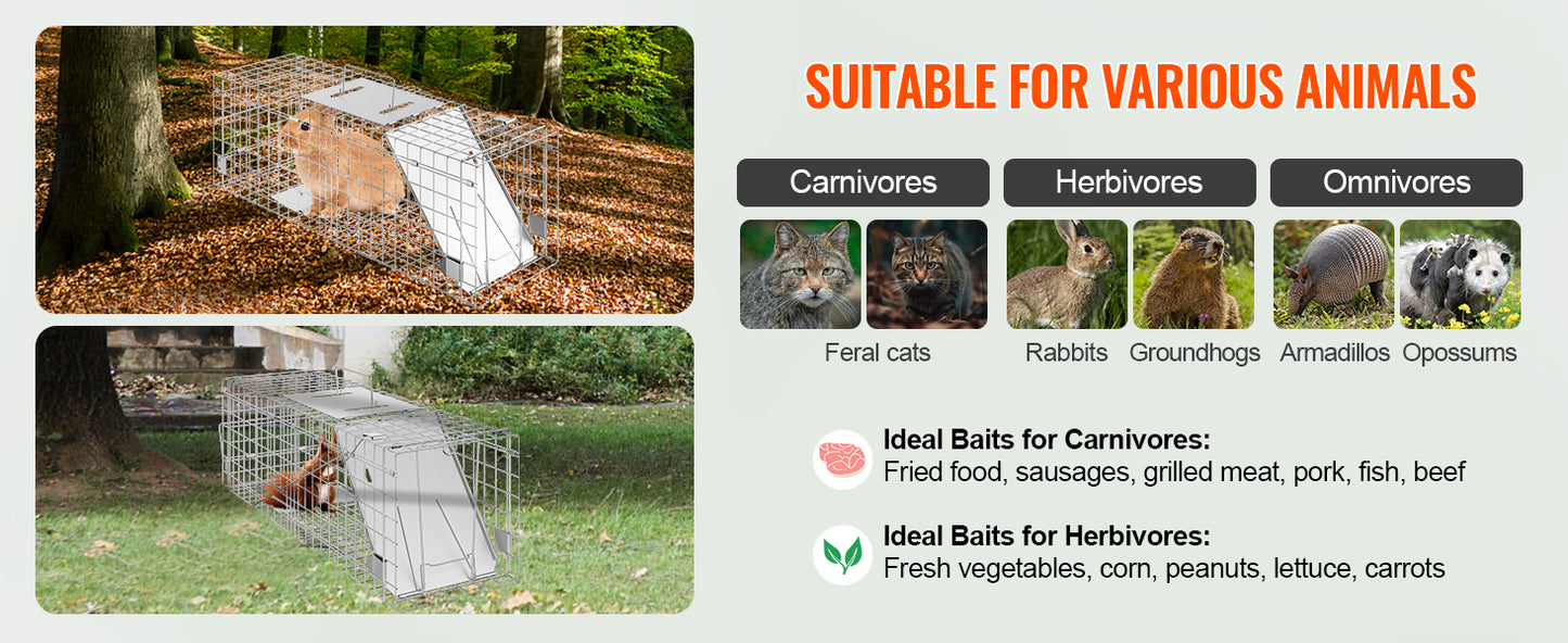 SucceBuy Humane Live Animal Cage Trap For Rodents And Cats