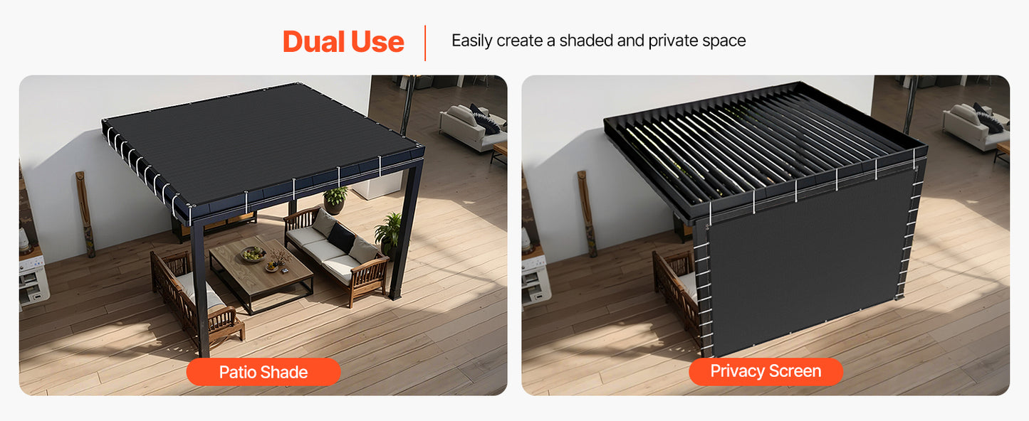 SucceBuy Sun Shade Cloth for Pergola Privacy Screen HDPE