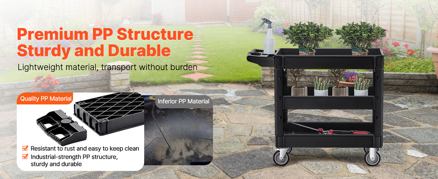 SucceBuy Utility Cart With 360 Degree Wheels For Heavy Duty Transport